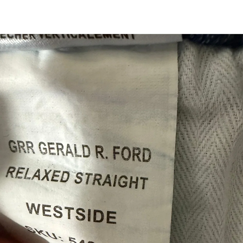 Warp + Weft GRR Gerald R. Ford Relaxed Straight Jeans Westside Light Blue 42x34‎